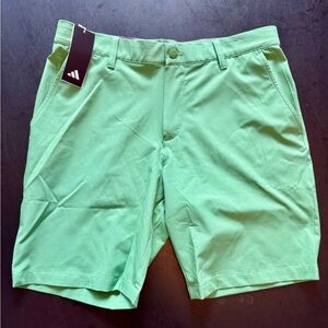 Adidas Men’s Ultimate 8.5in Inseam, 32in Waist Green Flat Front Golf Shorts. NWT